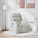 vidaXL Fauteuil de massage inclinable gris clair velours