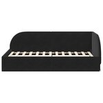 vidaXL Cadre de lit d'angle avec tête de lit Noir 90 x 200 cm Velours