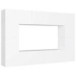 vidaXL Ensemble de meubles TV 8 Pièces Blanc Bois d'ingénierie
