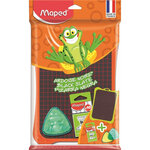 Ardoise à craie  plastique uni/quadrillé 20 x 28 cm Noire Avec Accessoires MAPED