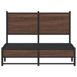 vidaXL Cadre de lit en métal avec tête de lit chêne marron 120x190 cm