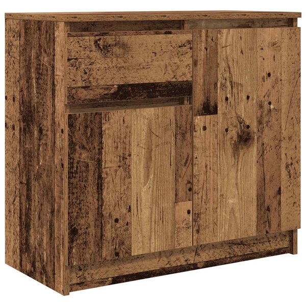 vidaXL Buffet avec tiroir vieux bois 71x35x65 cm bois d'ingénierie