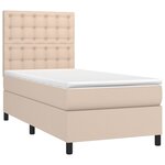 vidaXL Sommier à lattes de lit avec matelas et LED Cappuccino 90x190cm