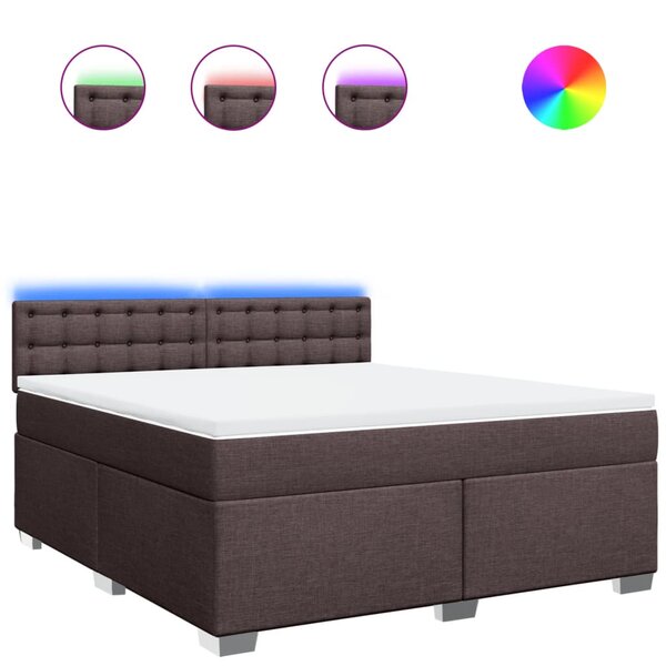 vidaXL Sommier à lattes de lit avec matelas Marron foncé 180x200 cm