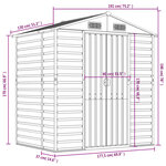 vidaXL Abri de jardin marron clair 191x130x198 cm acier galvanisé