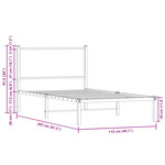 vidaXL Cadre de lit en métal sans matelas chêne fumé 107x203 cm