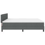 vidaXL Lit à sommier avec matelas gris foncé 200x200 cm tissu