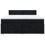vidaXL Sommier à lattes de lit avec matelas Noir 180x200 cm Tissu