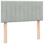 vidaXL Sommier à lattes de lit et matelas gris clair 80x220 cm velours