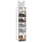 Vidaxl armoires à chaussures 2 pièces blanc brillant 27 5x27x102 cm