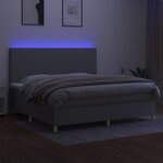 vidaXL Sommier à lattes de lit et matelas et LED Gris clair 200x200 cm