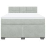 vidaXL Sommier à lattes de lit et matelas Gris clair 160x200cm Velours