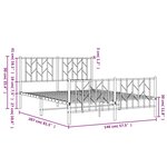 vidaXL Cadre de lit métal sans matelas avec pied de lit noir 140x200cm