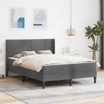 vidaXL Cadre de lit avec matelas Gris foncé 160 x 200 cm Velours