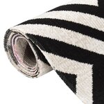 vidaXL Tapis à tissage plat d'extérieur 80x150 cm Noir et beige