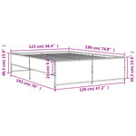 vidaXL Cadre de lit sans matelas chêne fumé 120x190 cm