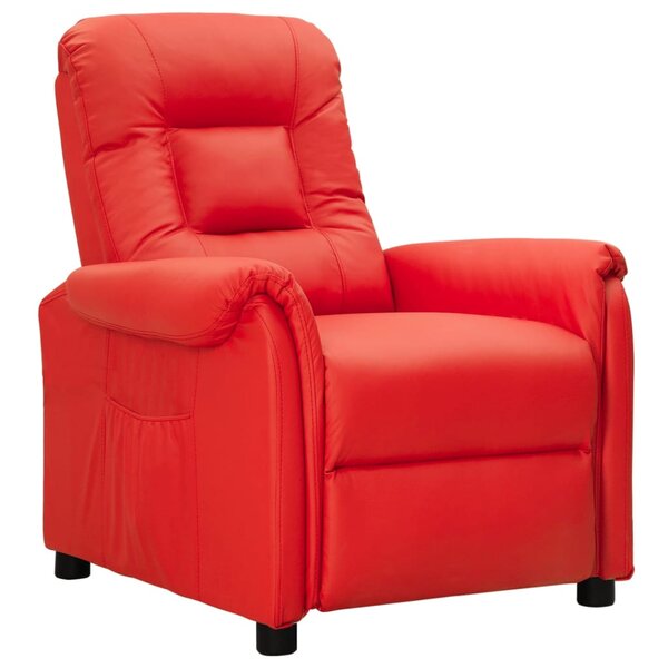 vidaXL Fauteuil inclinable Rouge Similicuir