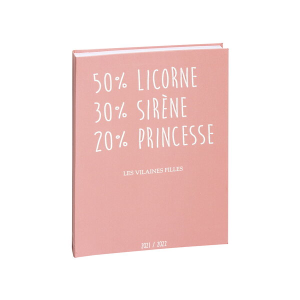 Agenda Scolaire 2021-2022 Multilingue 17x12cm - Les Vilaines Filles Saumon
