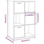 vidaXL Armoire de rangement Sonoma gris 60x29 5x90 cm