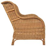 vidaXL Canapé avec coussin Marron clair Rotin naturel et lin