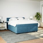 vidaXL Sommier à lattes de lit et matelas Bleu 200x200 cm velours