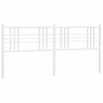 vidaXL Tête de lit métal blanc 200 cm