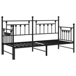 vidaXL Cadre de lit de jour avec lit gigogne Noir 75x190 cm en acier