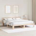 vidaXL Cadre de lit Marron 180 x 200 cm Bois de pin massif