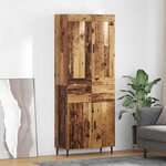 vidaXL Haut Armoire 2 Pièces Bois Ancien Bois Aggloméré et Verre