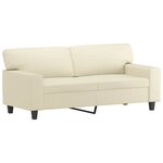 vidaXL Canapé à 2 places Crème 140 cm Similicuir