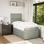 vidaXL Sommier à lattes de lit et matelas Gris clair 90x190 cm Velours