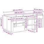 vidaXL Cadre de Lit Élevé pour Enfants 2 Pièces Bois ancien 90 x 200 cm