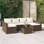 vidaXL Salon de jardin 2 Pièces avec coussins Marron Résine tressée