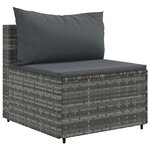 vidaXL Salon de jardin 8 Pièces avec coussins gris résine tressée