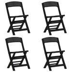 vidaXL Chaises de jardin pliables lot de 4 PP Anthracite