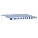 vidaXL Auvent Rétractable Bleu et Blanc 350 x 200 cm