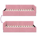 vidaXL Cadre de lit d'angle avec tête de lit Rose 100 cm x 200 cm