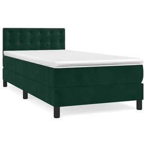 vidaXL Sommier à lattes de lit avec matelas Vert foncé 100x200 cm