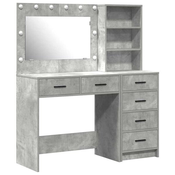 vidaXL Table de Toilette Gris 78.5 x 41 x 135 cm Bois d'ingénierie