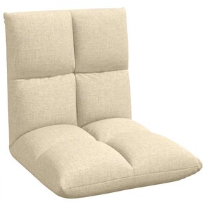 vidaXL Fauteuil de sol ajustable Crème Tissu