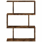 vidaXL Étagère séparatrice de pièce à 3 niveaux chêne fumé 70x24x97 cm