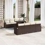 vidaXL Ensemble de canapé de jardin 7 Pièces Marron Poly rotin