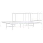 vidaXL Cadre de lit métal sans matelas et tête de lit blanc 200x200 cm