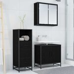 vidaXL Ensemble de mobilier de salle de bain avec tiroir Chêne noir