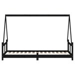 vidaXL Cadre de lit pour enfants noir 80x200 cm bois de pin massif