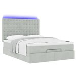 vidaXL Cadre de lit ottoman et matelas gris clair 140x190 velours