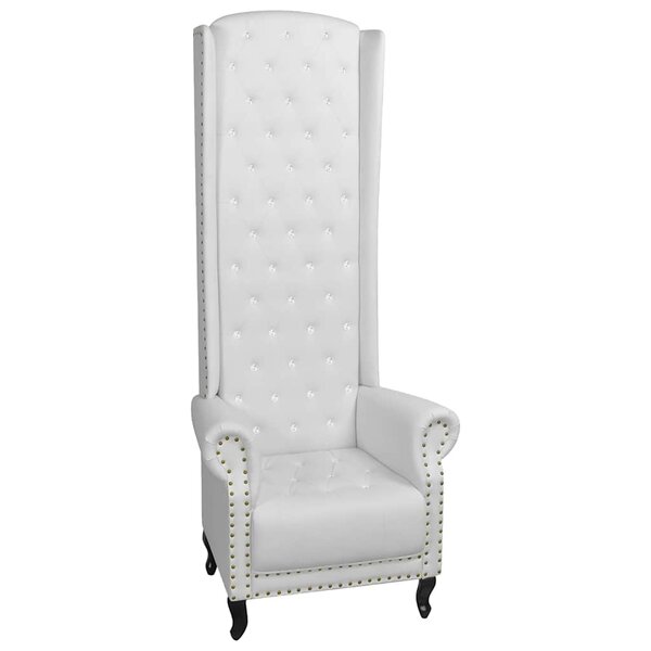 vidaXL Chaise à dossier haut blanc similicuir