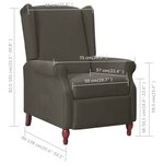 vidaXL Fauteuil inclinable Gris foncé Tissu microfibre