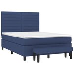 vidaXL Sommier à lattes de lit avec matelas Bleu 140x190 cm Tissu