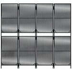 vidaXL Cloison de séparation 4 panneaux noir résine tressée